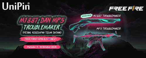 M1887 dan MP5 Troublemaker Hadir di Free Fire! Siap Jadi Pengacau di Arena Pertempuran